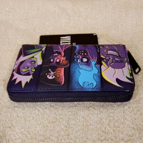 Loungefly Disney Villains In The Dark Zip Around Wallet Ursula Evil Queen NEW - Picture 10 of 14